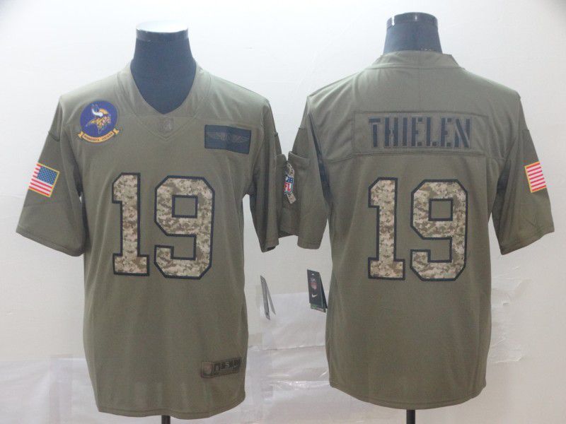 Men Minnesota Vikings #19 Thielen Nike 2019 Olive Camo Salute to Service Limited NFL Jerseys->minnesota vikings->NFL Jersey